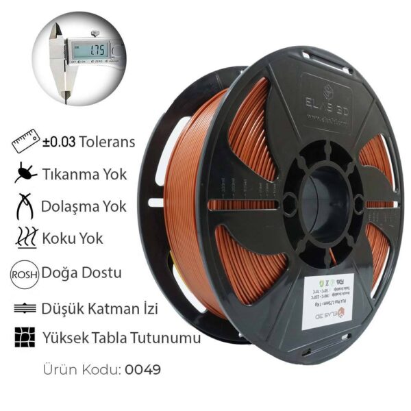 Elas 1.75mm Bakır PLA Plus Filament - Görsel 2