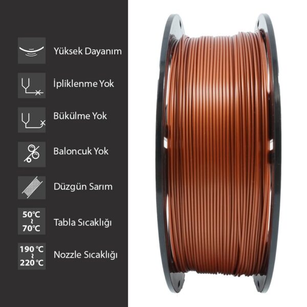 Elas 1.75mm Bakır PLA Plus Filament - Görsel 3