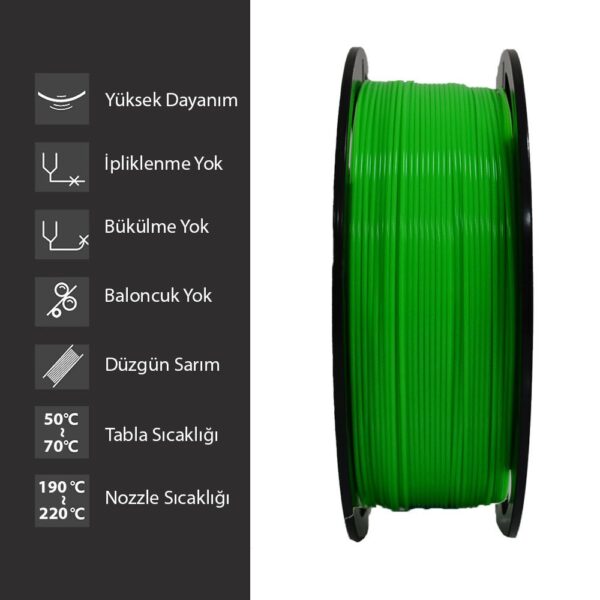 Elas 1.75mm Fıstık Yeşili PLA Plus Filament - Görsel 3