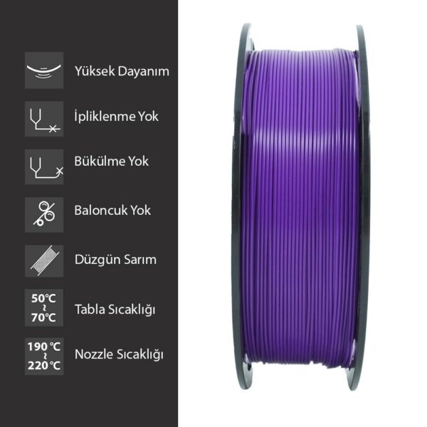Elas 1.75mm Mor PLA Plus Filament - Görsel 3