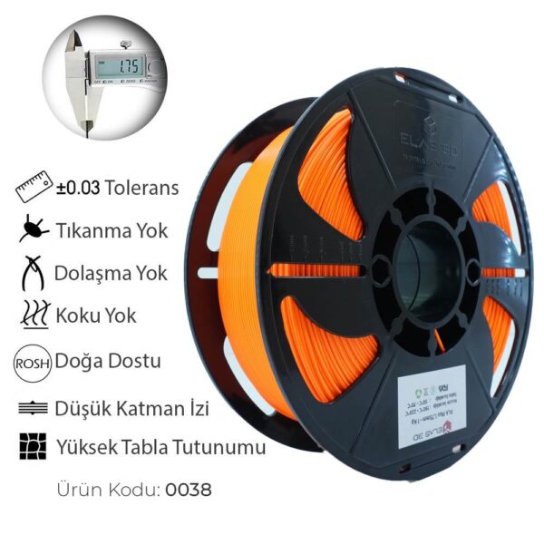 Elas 1.75mm Turuncu PLA Plus Filament - Görsel 4