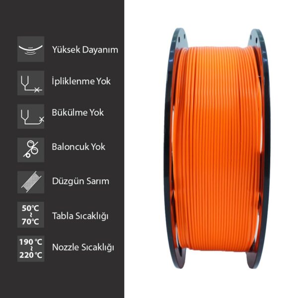Elas 1.75mm Turuncu PLA Plus Filament - Görsel 3
