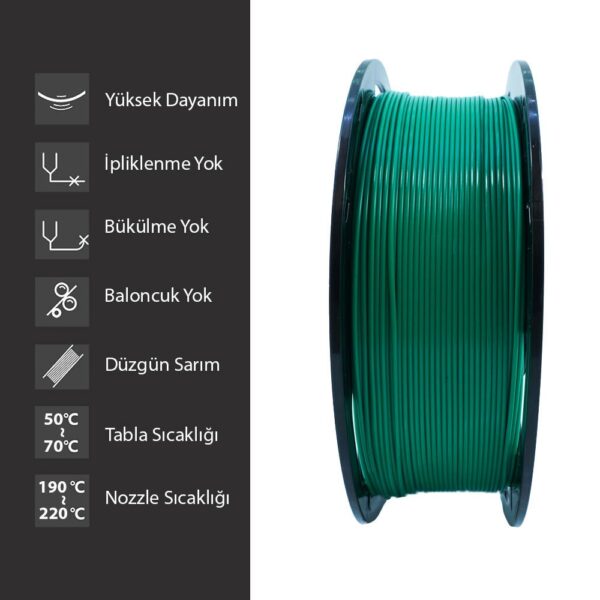 Elas 1.75mm Yeşil PLA Plus Filament - Görsel 3