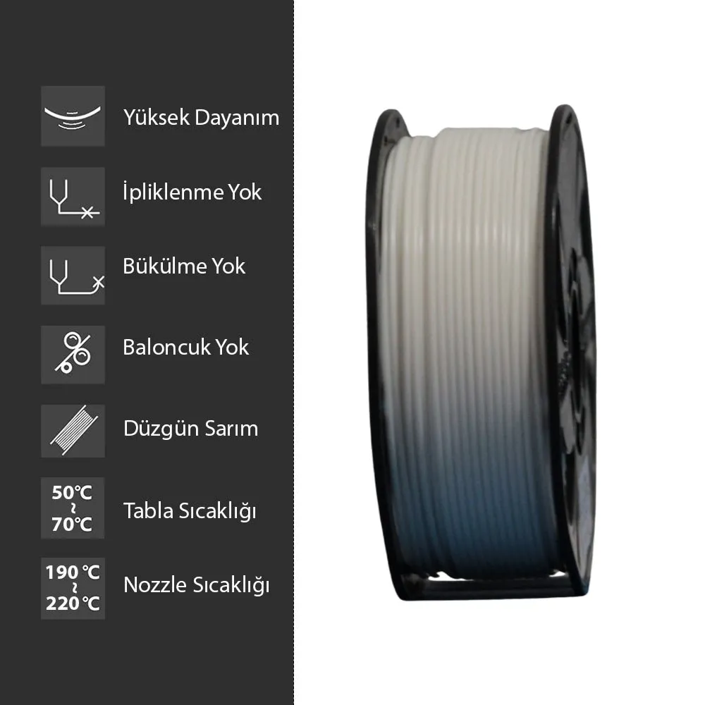 Elas 2.85mm Beyaz PLA Plus Filament 1KG - Görsel 2